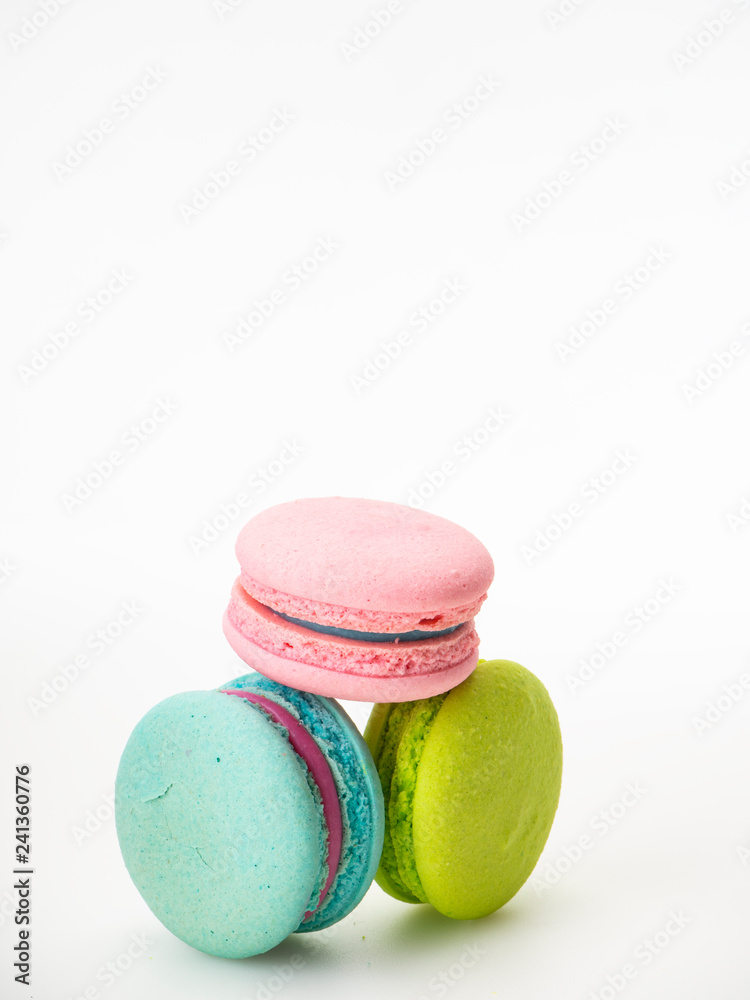 Sweet three macarons love on white Sweet three macarons love on white