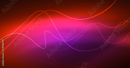 Neon lines wave background. Abstract composition