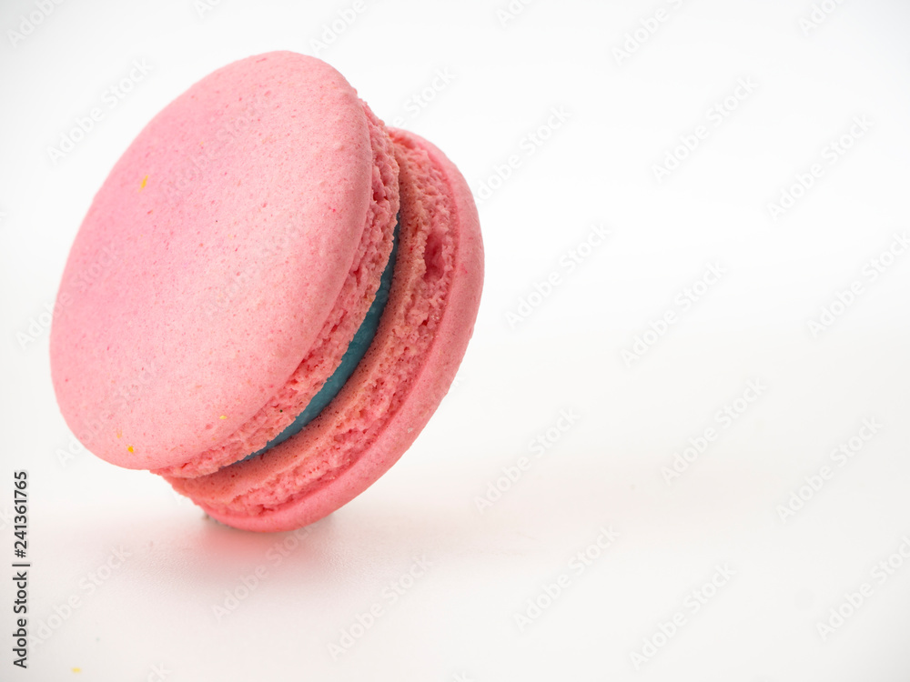Pink macaroon on white background Pink macaroon on white background