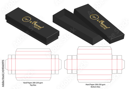 Box packaging die cut template design. 3d mock-up