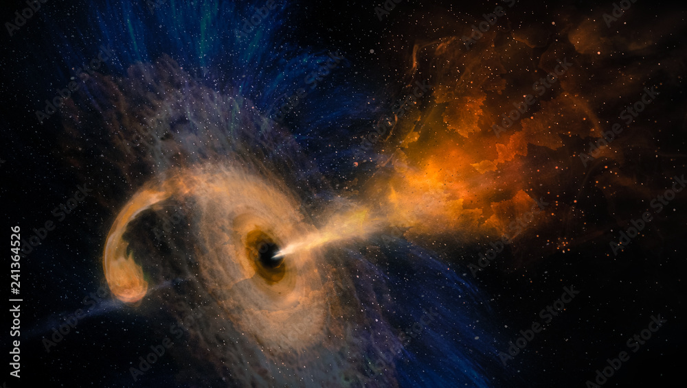 Abstract space wallpaper. Black hole with nebula over colorful stars and  cloud fields in outer space. Elements of this image furnished by NASA.  Stock Photo | Adobe Stock