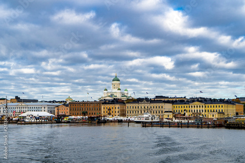 The Helsinki harbor and the cathedral