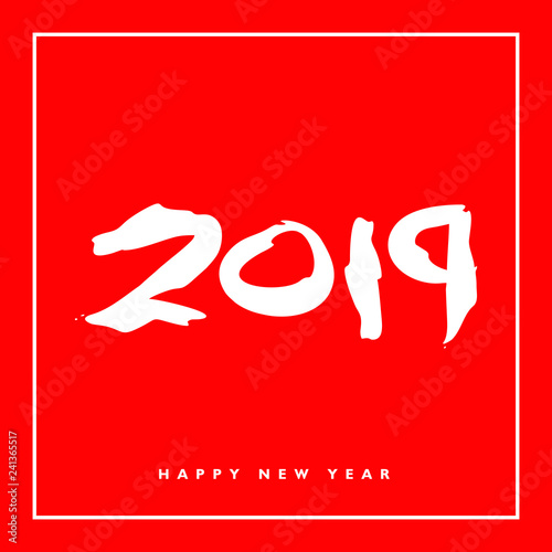2019 new year lettering han...
