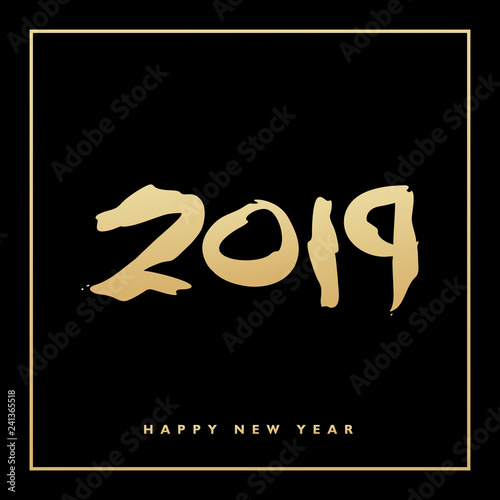 2019 New Year hand drawn le...