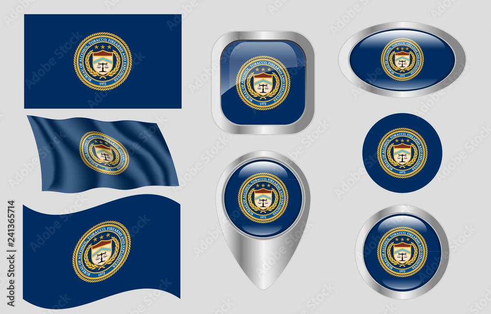 Flag of the Bureau of Alcohol, Tobacco, Firearms and Explosives - obrazy, fototapety, plakaty 