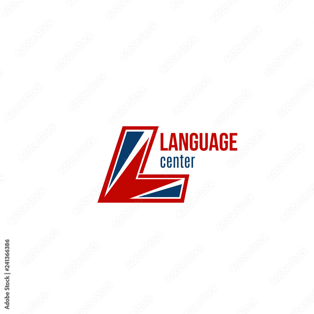 Fototapeta premium Language center vector sign