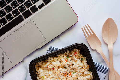 Delicious fried rice in lun...