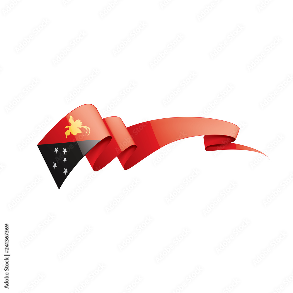 Papua New Guinea flag, vector illustration on a white background