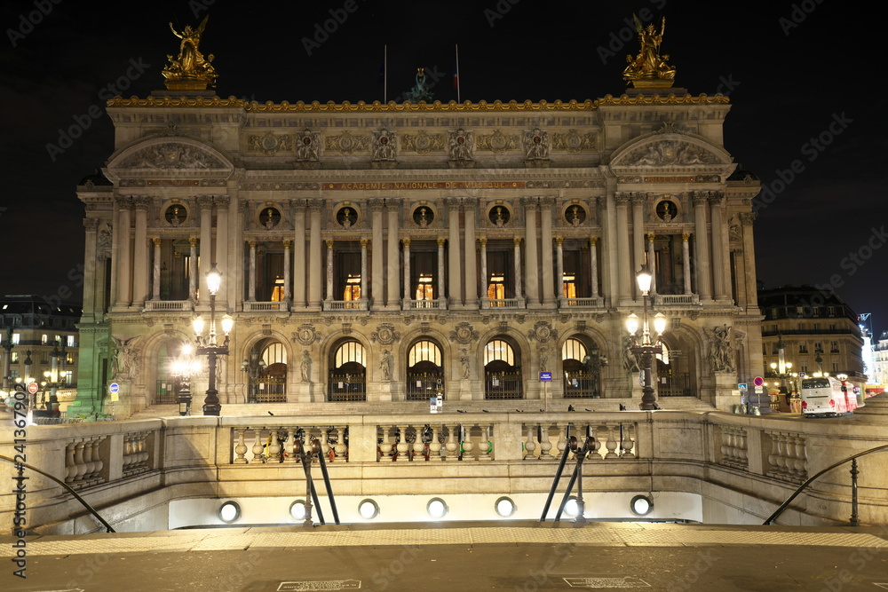 Paris,France-October 16, 2018: Palais Garnier or Opera National de Paris early in the morning