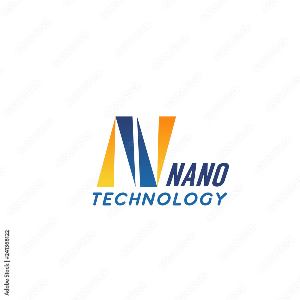 N letter vector icon for nano technology