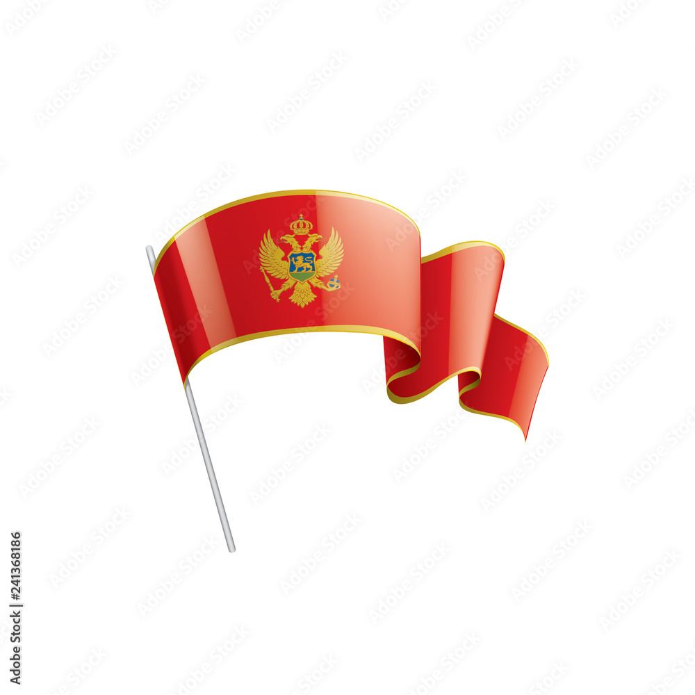 montenegro flag, vector illustration on a white background montenegro flag, vector illustration on a white background