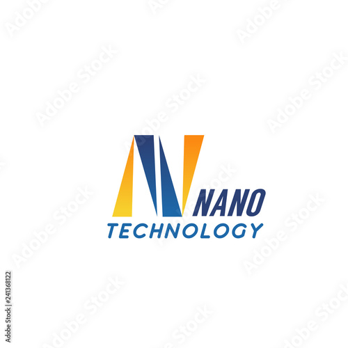 N letter vector icon for nano technology