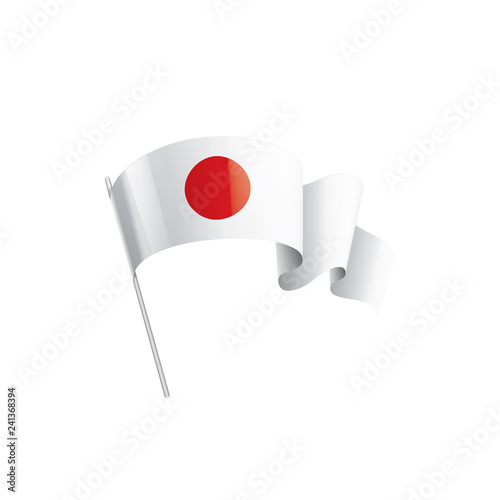 Japan flag, vector illustration on a white background