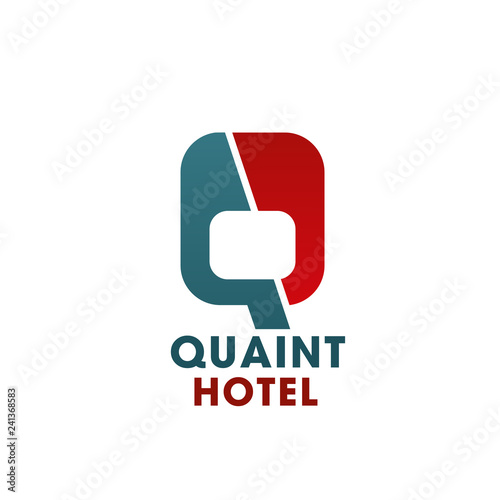 Vector Q letter wing icon for hotel