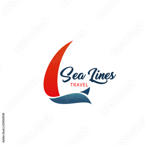 Sea lines travel agency icon