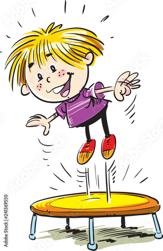 Child on trampoline