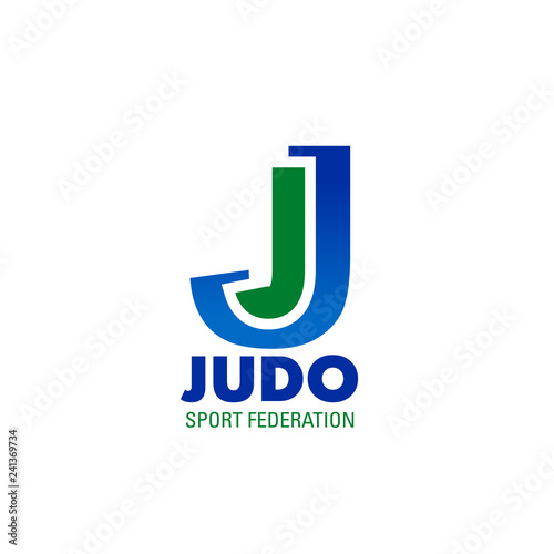 Judo icon for combat sport club emblem design