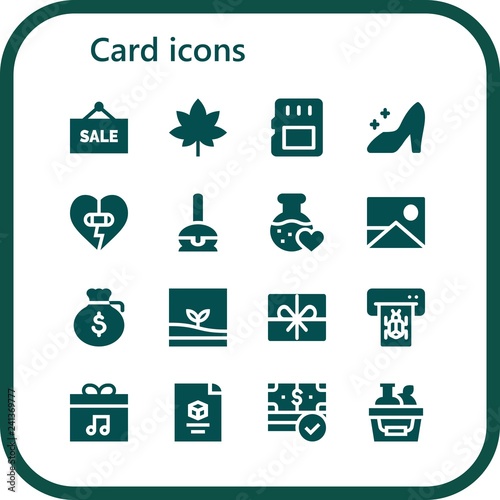 Vector icons pack of 16 filled card icons
