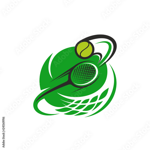 Vector tennis ball and racket sport icon