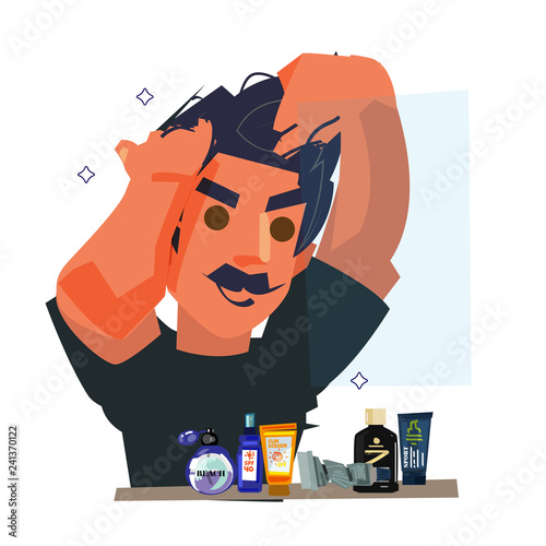 Men's grooming concept - vector illustration