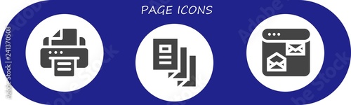 Vector icons pack of 3 filled page icons
