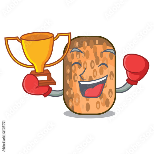 Boxing winner fried tempeh on the mascot plate