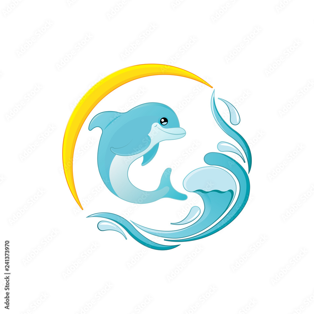 Obraz premium Dolphin vector drawing icon