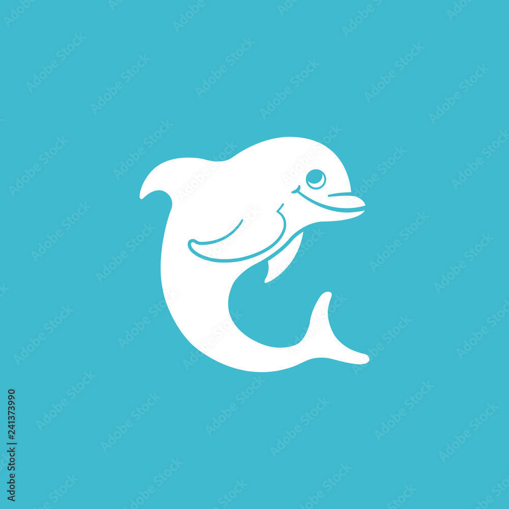 Fototapeta premium Dolphin vector drawing icon