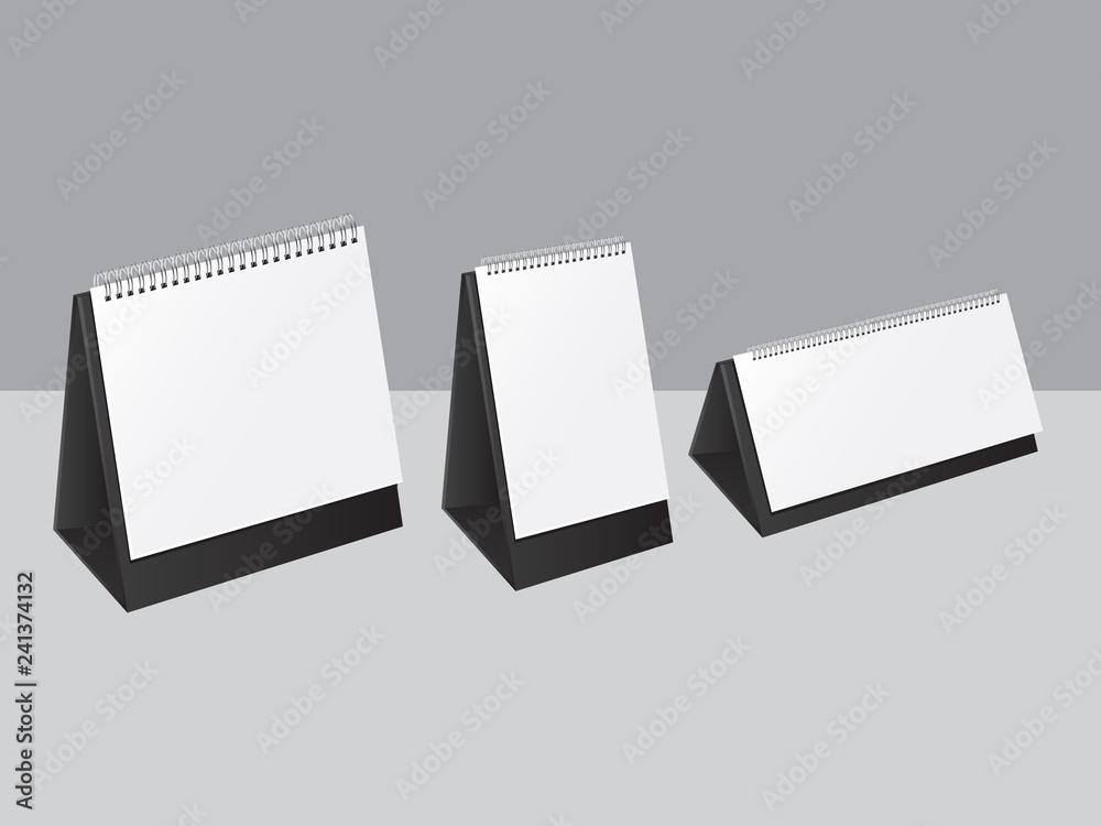 Mockup on desk calendar vector illustration Mockup on desk calendar vector illustration