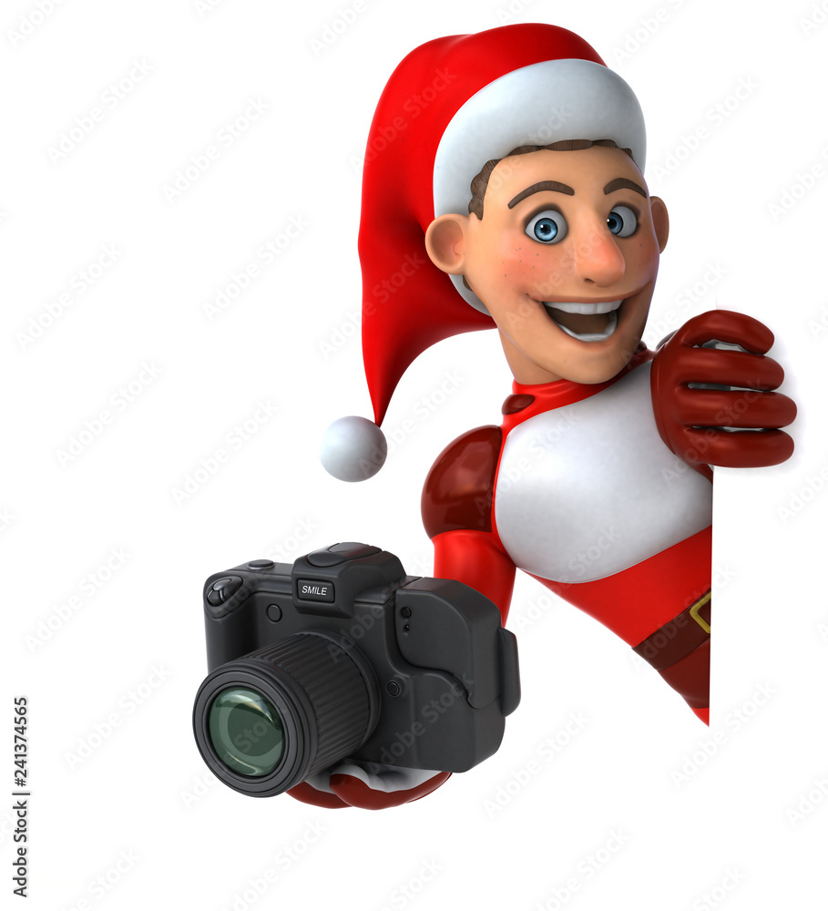 Fun Super Santa Claus - 3D Illustration Fun Super Santa Claus - 3D Illustration
