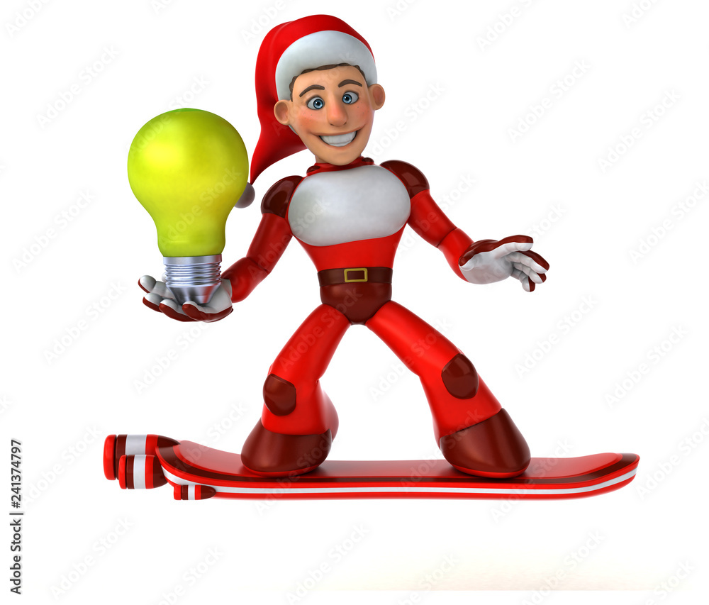 Fun Super Santa Claus - 3D Illustration Fun Super Santa Claus - 3D Illustration