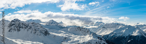Winter panoramic of swiss alps