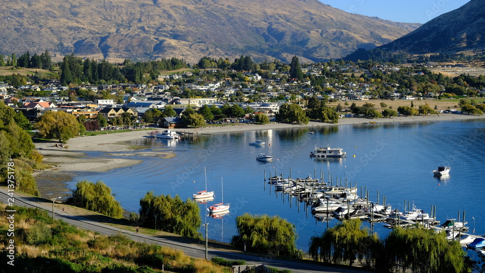 Wanaka marina & lakefront, Summer, Wanaka, New Zealand