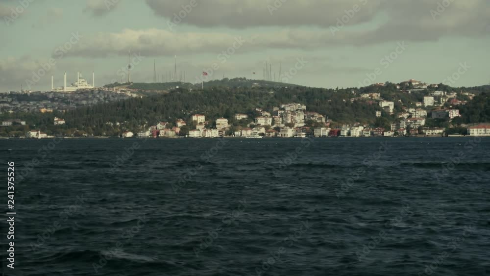 View Of The Bosphorus Bridge From Ship.Passing Under The Bosphorus Bridge In Istanbul.Istanbul Asian Side Bosphorus Bridge Seen From The Sea.Ortaköy Mosque At The Bosphorus From A Ferry Boat. View Of The Bosphorus Bridge From Ship.Passing Under The Bosphorus Bridge In Istanbul.Istanbul Asian Side Bosphorus Bridge Seen From The Sea.Ortaköy Mosque At The Bosphorus From A Ferry Boat.