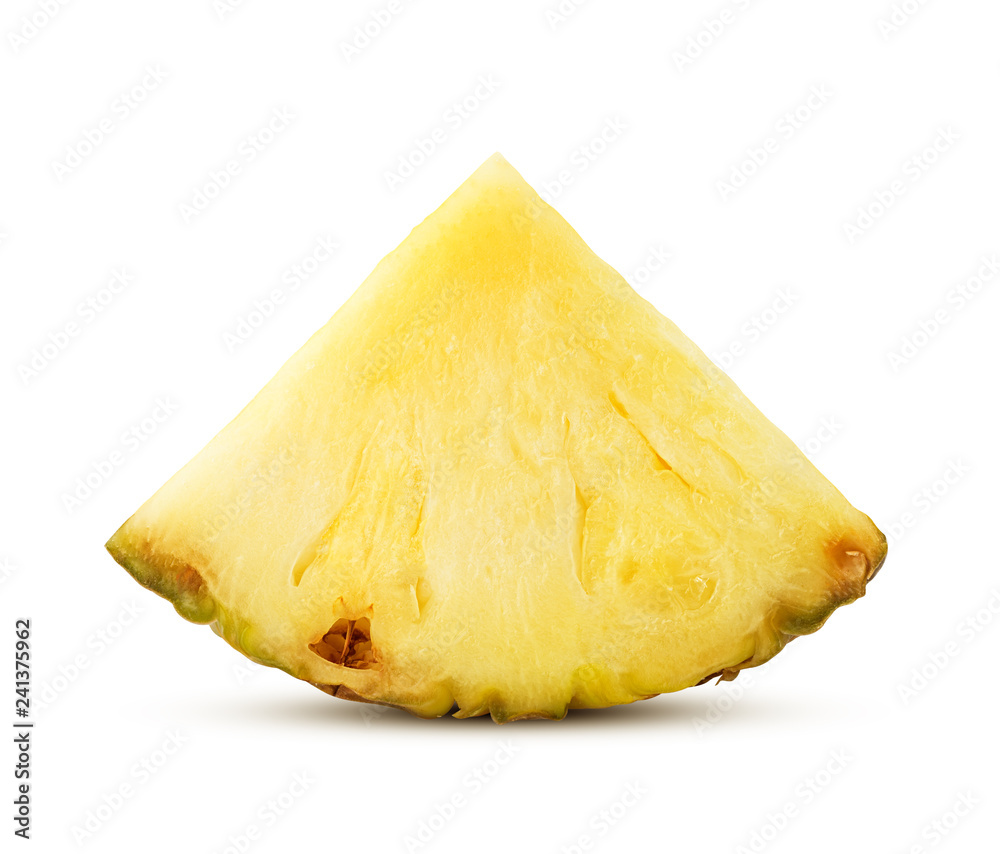 pineapple slice isolated on white background, clipping path, full depth of field
