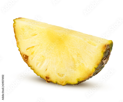pineapple slice isolated on white background, clipping path, full depth of field