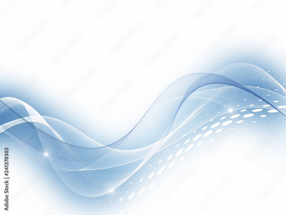 Naklejka premium Abstract design. Blue wavy background. Transparent soft wave