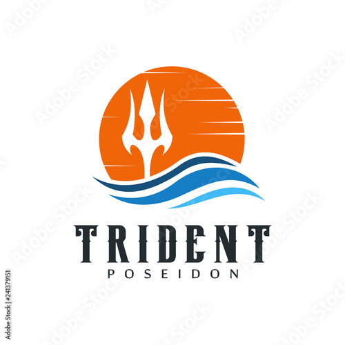 Logo design elements Ukraine. Vector object for labels, badges, logos and other. Logotype element for template. Circular Trident logo design inspiration