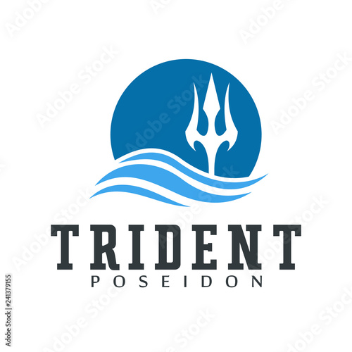 Logo design elements Ukraine. Vector object for labels, badges, logos and other. Logotype element for template. Circular Trident logo design inspiration
