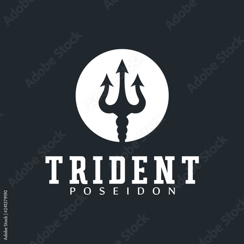 Logo design elements Ukraine. Vector object for labels, badges, logos and other. Logotype element for template. Circular Trident logo design inspiration
