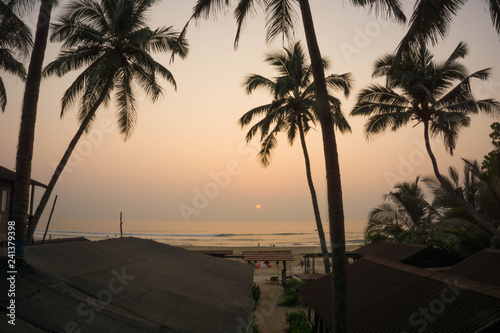 Sunset over Agonda Beach in Goa  India