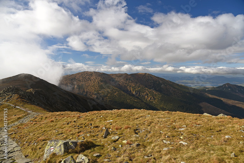 autumn Nizke Tatry mountains near Derese mountain peak in Slovakia photo