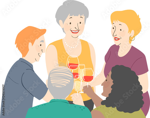 Seniors Wine Club Illustration