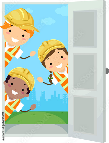 Stickman Kids Hard Hat Door...