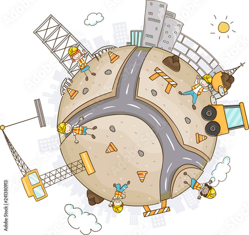 Stickman Kids Construction ...
