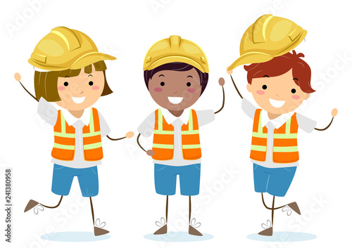 Stickman Kids Reflector Vest Illustration