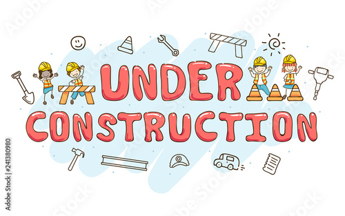 Stickman Kids Under Constru...