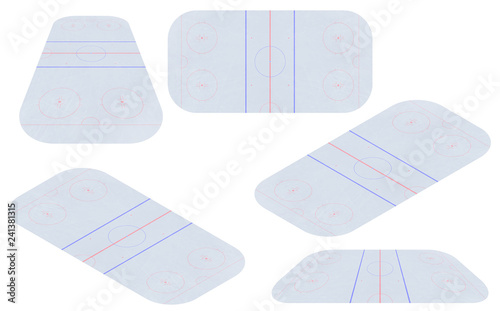 Vector of ice hockey rink. Textures blue ice. Ice rink. top view. Vector illustration background.