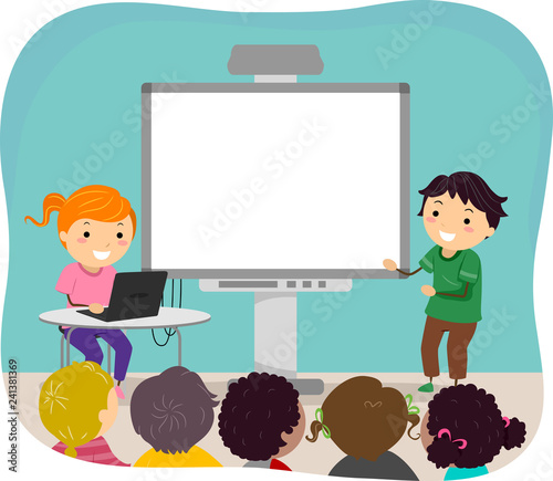 Stickman Kids Video Presentation Illustration