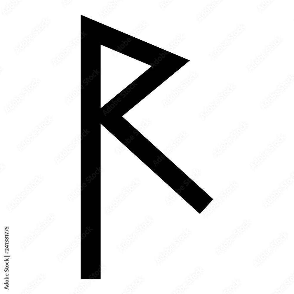 Raido rune raid symbol road icon black color vector illustration flat style image Raido rune raid symbol road icon black color vector illustration flat style image